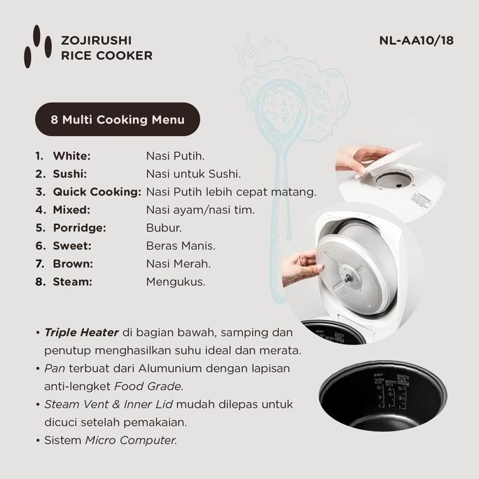 Promo Rice Cooker 1 Liter Zojirushi Nl-Aa10 Made In Japan