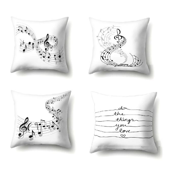 Terlaris Sarung Bantal Musik Sofa Print Motif Lucu 45 X 45Cm Lucu Cute Animal