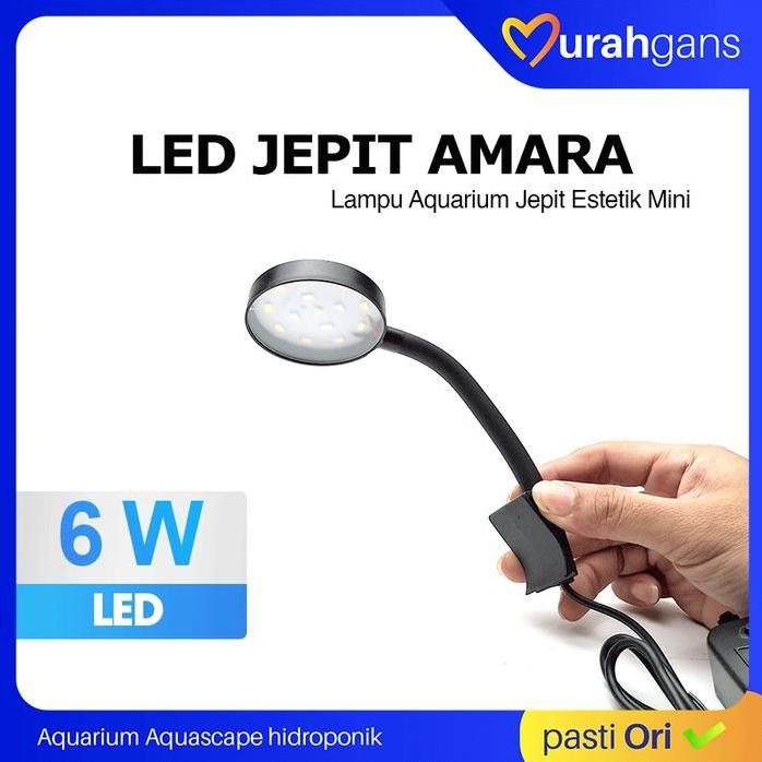 Terlaris Lampu Jepit Aquarium Mini Led Aquarium Jepit Putih Biru Model Bulat Kotak