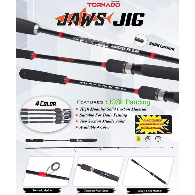 

Terlaris Joran Jigging Tornado Jaws Jig 632 189Cm Pe 1-3 Pe2-4 Carbon Solid Butt Join Free Pipa