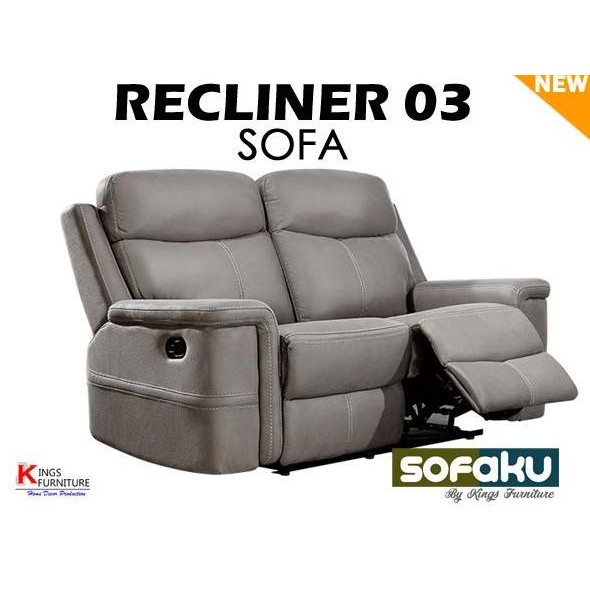 Terlaris Recliner 03 Sofa - Sofa Recliner Santai Mekanis Manual Kulit Sintetis