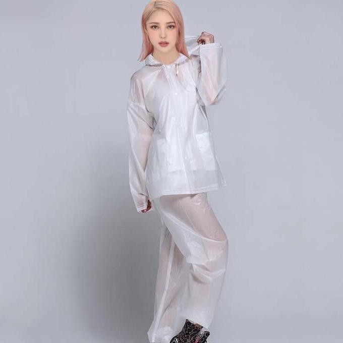 ready HABE Rain Suit Setelan Baju dan Celana Jas Hujan Transparan
