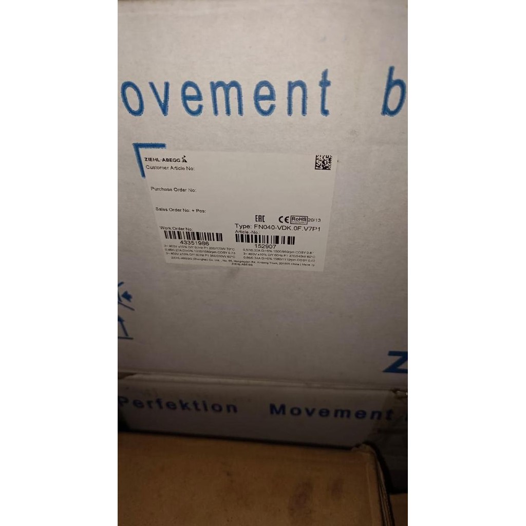 Axial Fan Ziehl Abegg Fn040-Vdk.Ofv7Pi