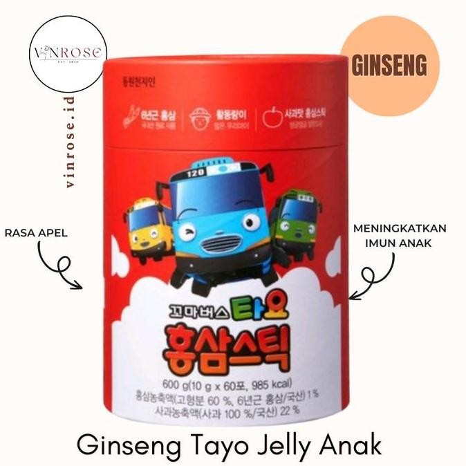 

Ginseng Tayo Jelly Korea Anak Rasa Apel/ Ginseng Anak