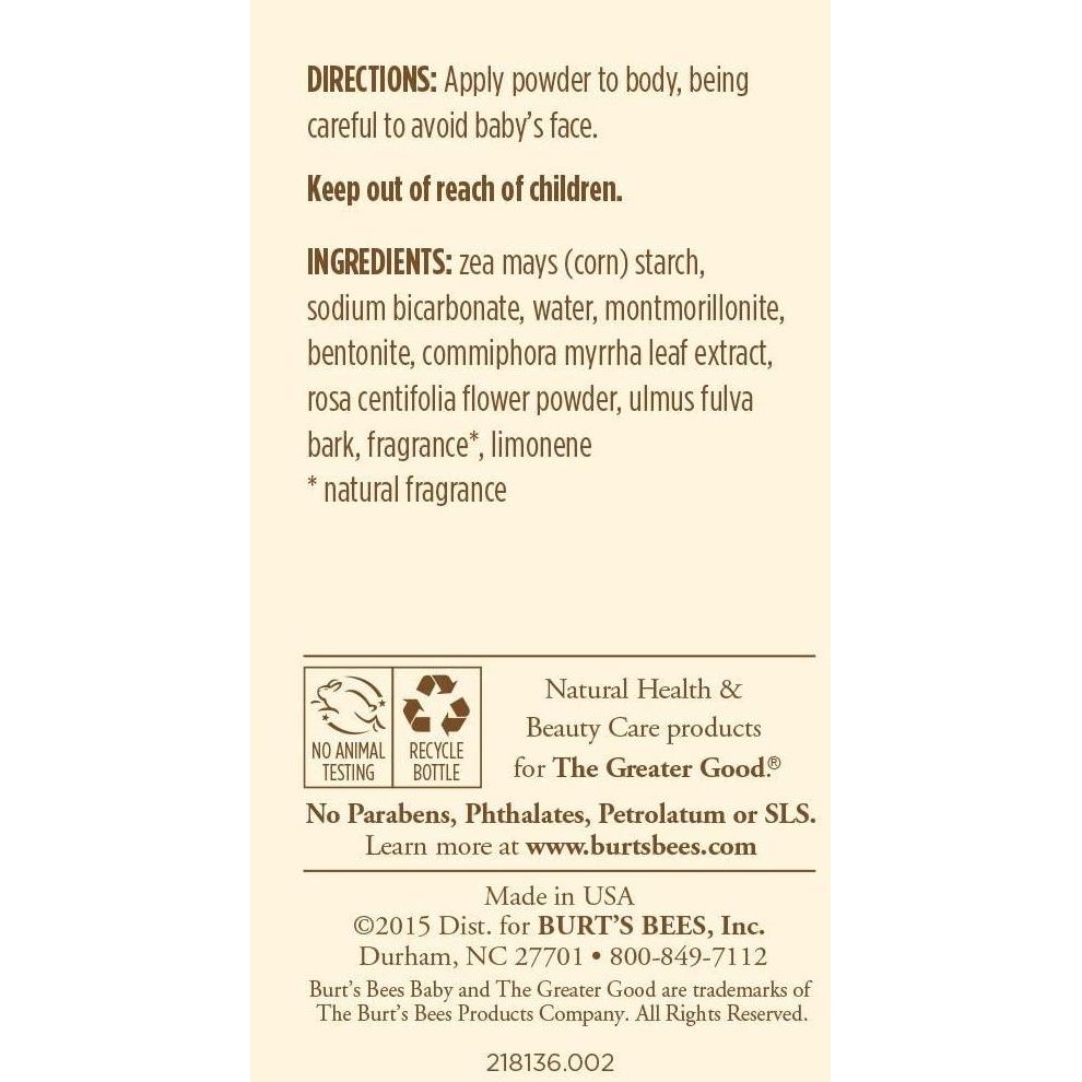 Burt'S Bees Baby 100% Natural Dusting Powder Talc-Free Baby Powder