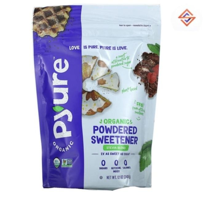 

Pyure Organic Powdered Stevia Sweetener Blend Confectioners Sugar Keto Original Produk