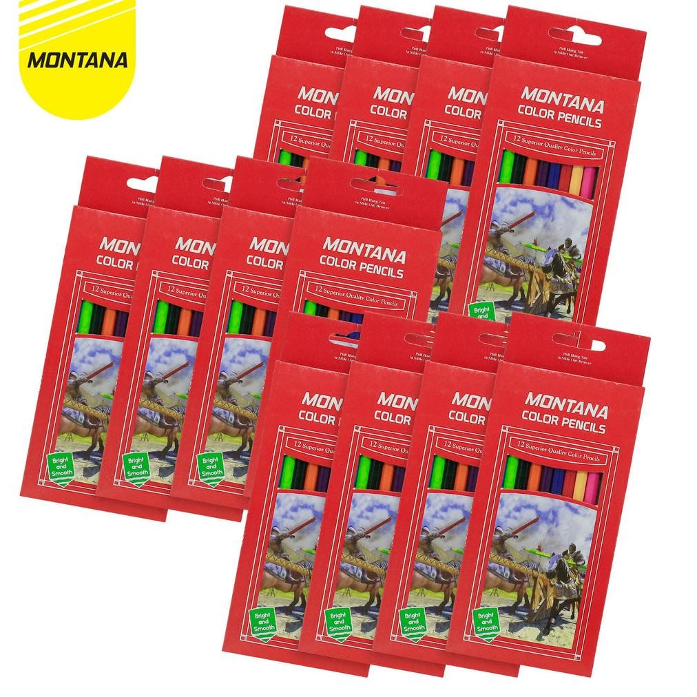 

LINDU MONTANA Pensil Warna 1 Gross 12 Color Pencils Bright and Smooth TH-700