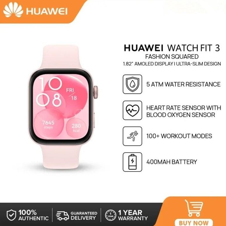 Diskon 100% OriHuawei Watch Fit 3 Smart Watch Original Smartwatch 1.82 "Hd Full Touch Screen Wireles