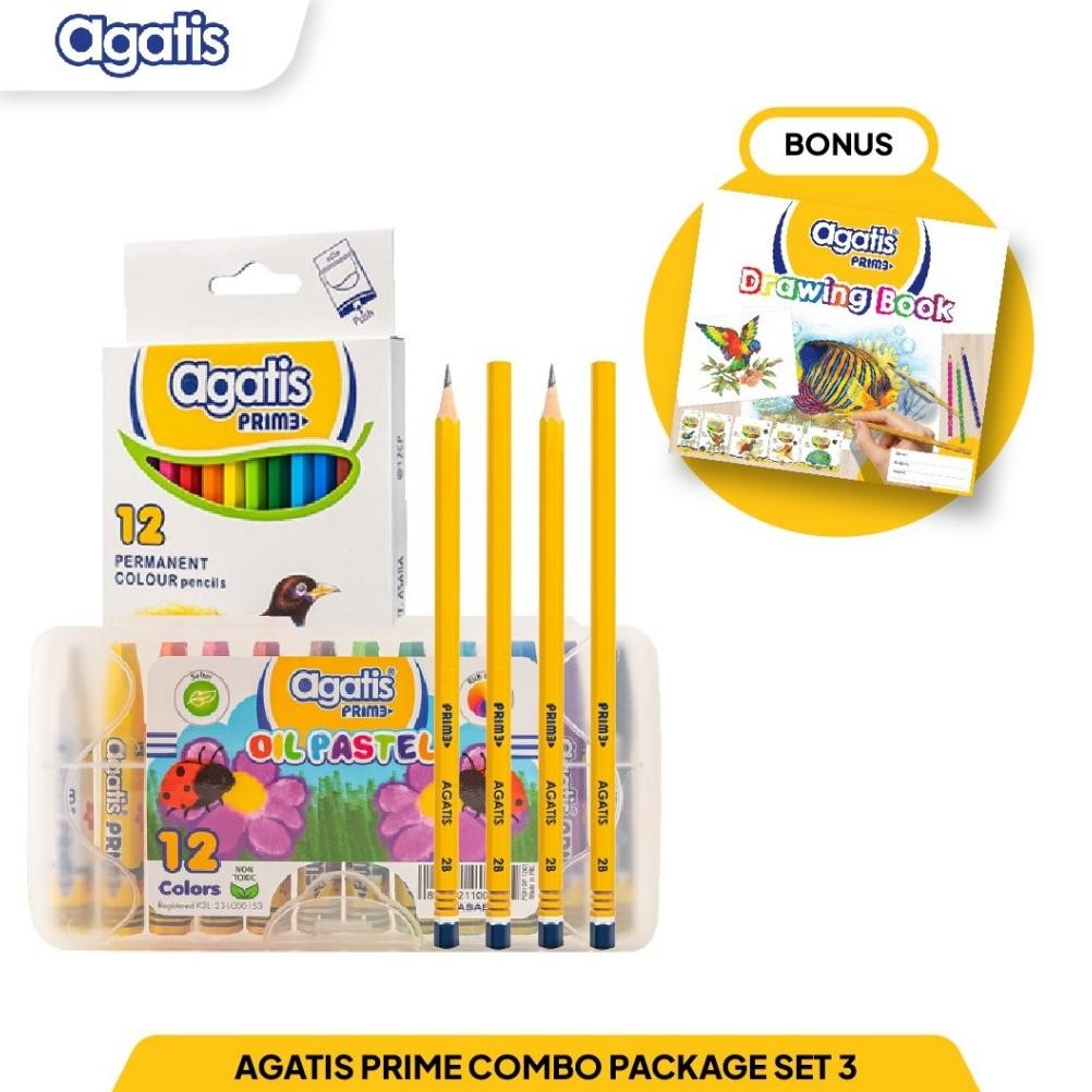 

LINDU AGATIS Stationery - Prime Paket Menggambar Alat Tulis PAUD/TK Oil Pastel Pensil 2B