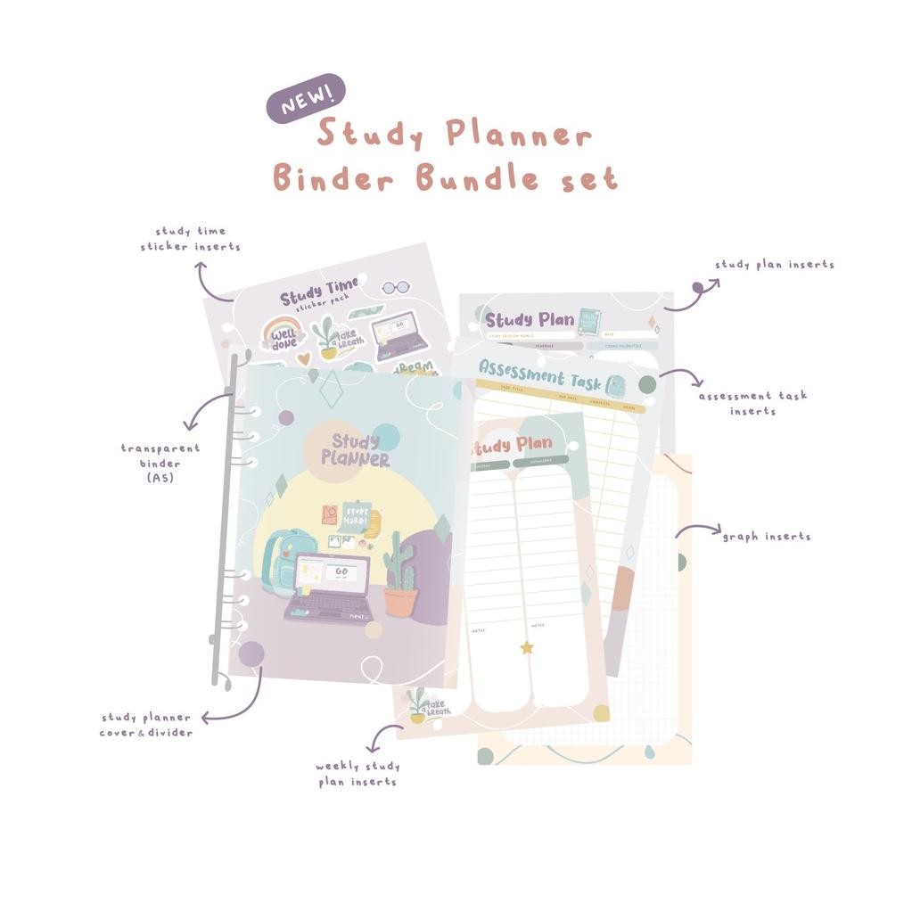 

LINDU Paperie Lab - A5 Study Planner Binder Bundle Set (Full Color)