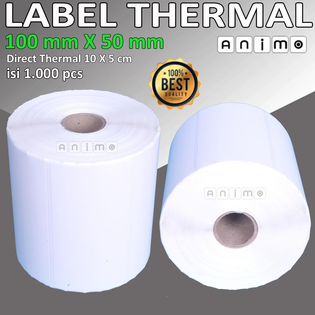 

KA LABEL THERMAL 100 X 50 isi 1.000 PCS - BARCODE Thermal 100X50 MM - Direct Thermal 100 X 50 mm - Stiker Thermal 10 x 5 cm isi 1.000 PCS