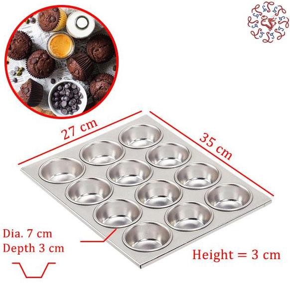 ```````] CRESTWARE Alumunium Muffin / Cup Cake Pan / Loyang Kue Muffin 12 Hole