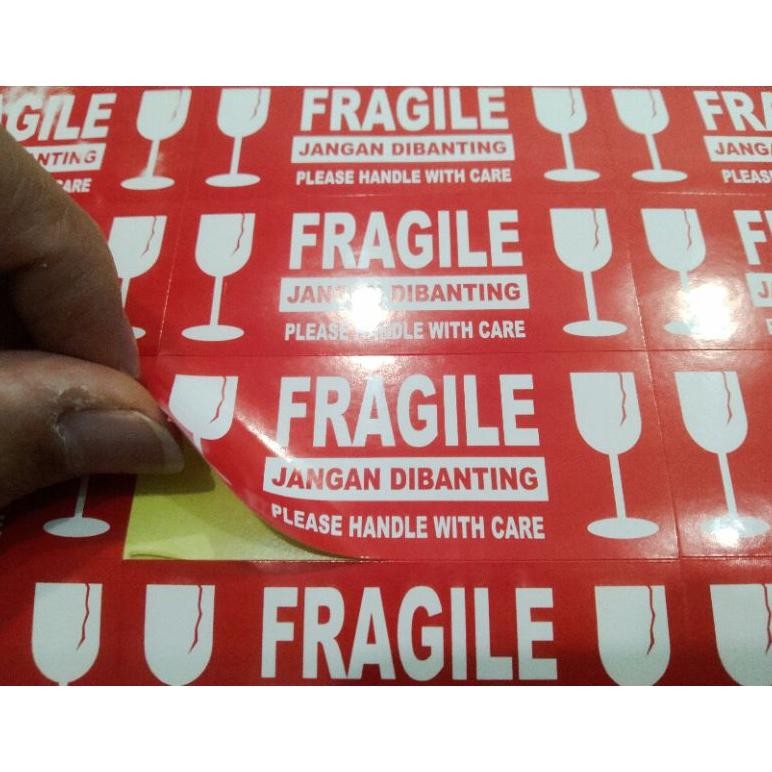

KA STIKER FRAGILE MERAH KECIL UK 8535 QTY 400 pcs