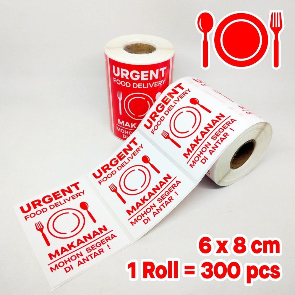 

KA Sticker Label Urgent Food Delivery Online Shop Stiker Pengiriman Makanan Olshop 6 x 8 cm (1 Roll/300 Pcs)