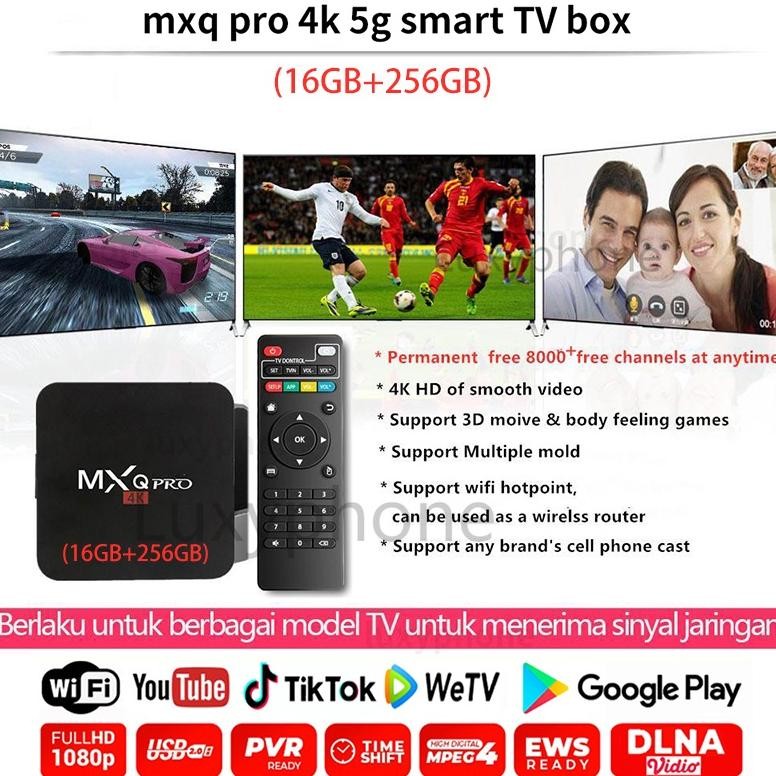 Android TV Box MXQ Pro 4k 5g 16g+256gb Android 11 Stb Android TV Box Tabung Full Root Unlock Smart T