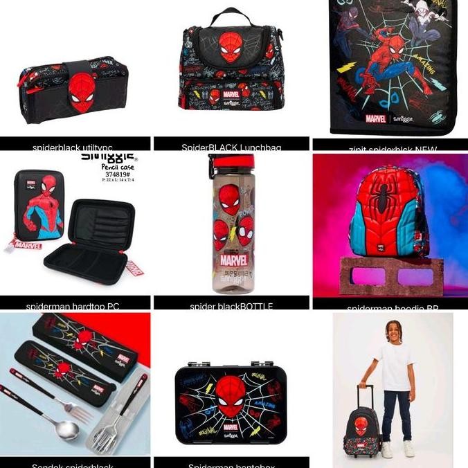 Smiggle Spiderman Backpack, Botol, Lunch Bag, Bento Box, Jr Hoodie Best