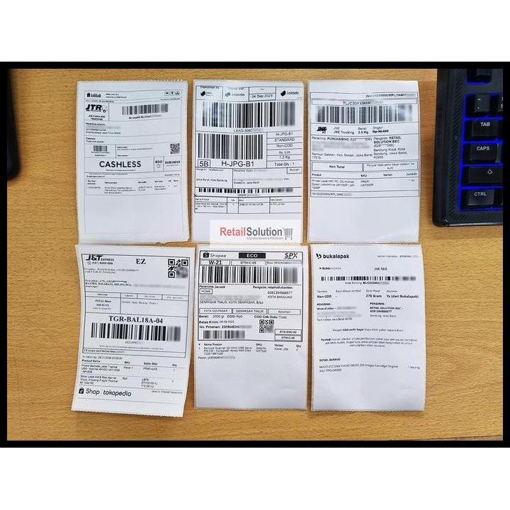 

Terlaris Label Stiker Resi Thermal 100X150 Mm / 100 X 150 Mm / 100X150Mm 300Pcs Good Quality