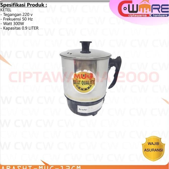siap kirim] ARASHI MUG ELEKTRIK LISTRIK PEMANAS AIR UKURAN 11 CM 14CM 15CM