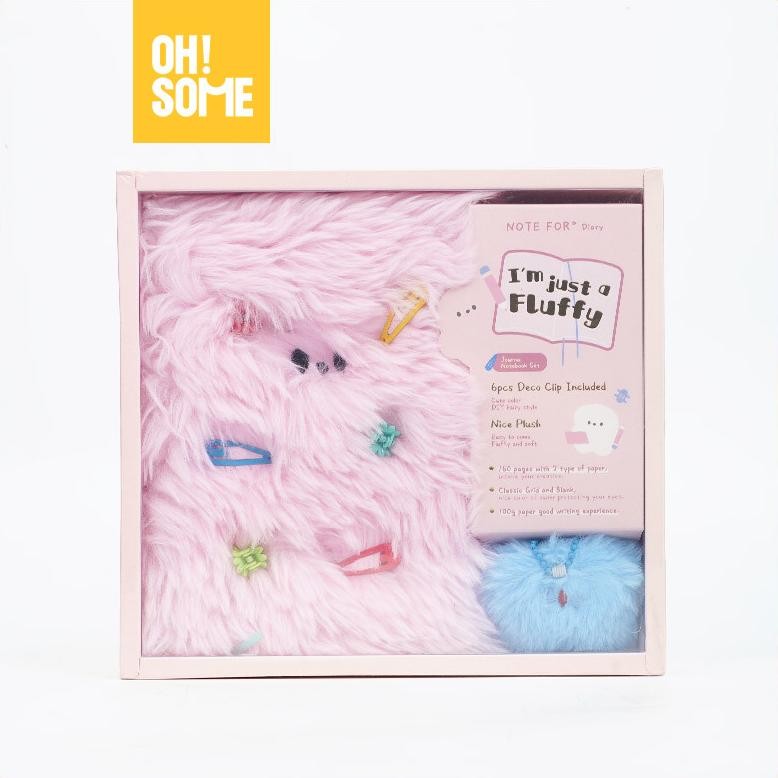 

LINDU OHSOME - Fluffy Journal Notebook Set Buku Catatan Notebook Set