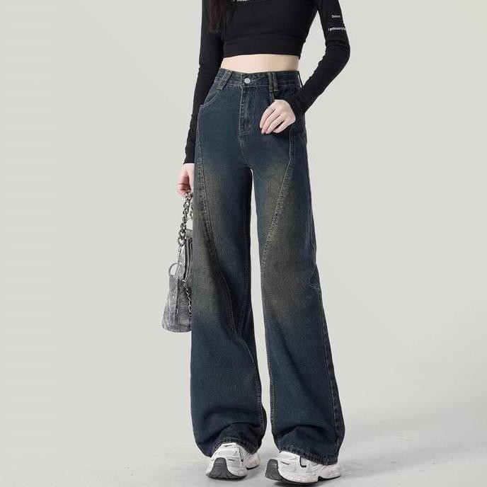 Promo Pinkgirl.IdCelana Jeans Baggy Wanita Bigsize Jumbo Celana Cutbray Jeans Wanita Celana Korean S