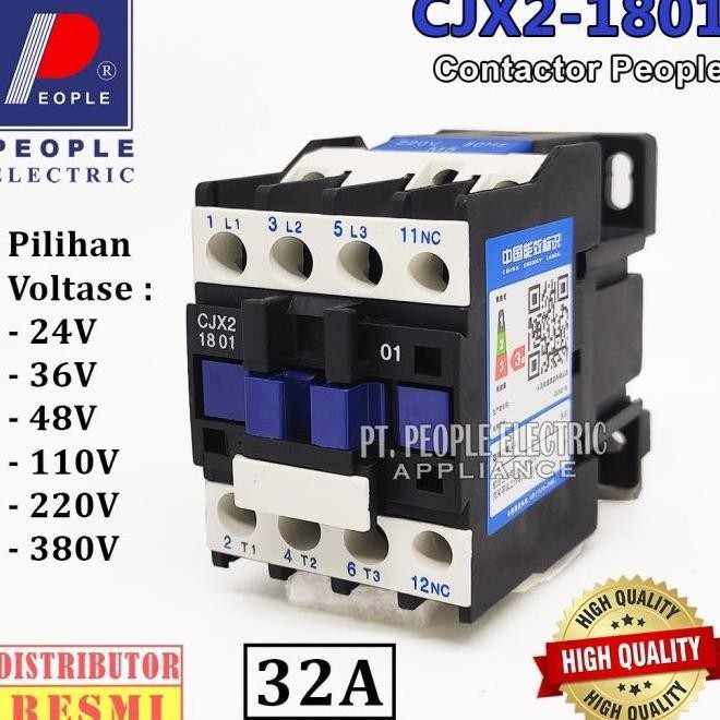 populer] PROMO CONTACTOR KONTAKTOR CJX2-1801-NC PEOPLE AC 24V 36V 48V 110V 220V 380V