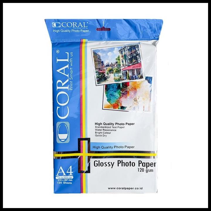 

Terlaris Coral Glossy Photo Paper A4 120 Gsm 100 Lbr / Kertas Foto Brosur Good Quality