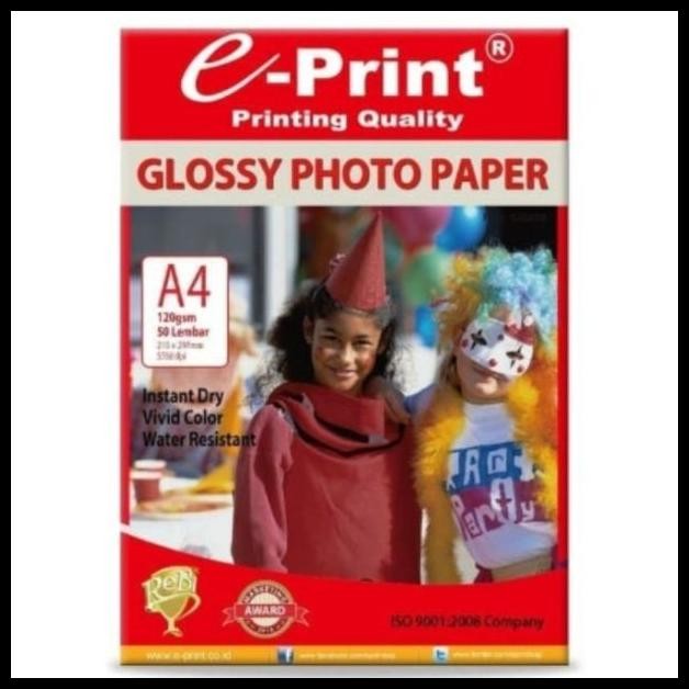 

Terlaris Kertas Foto E-Print Glossy Photo Paper A4 120 Gsm Good Quality