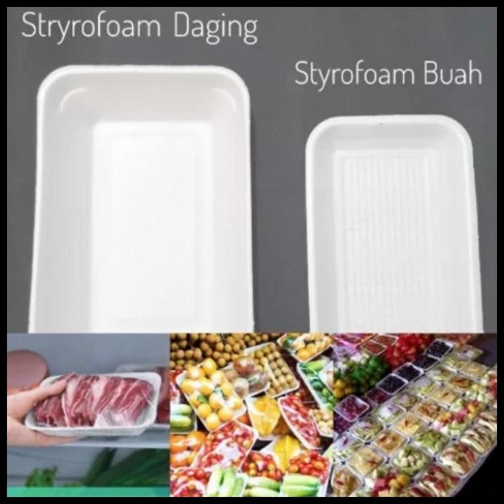 

Terlaris Foam Tray Tr-1 Styrofoam Tray Buah Tr 1 / Tr1 Isi 250 Set Good Quality