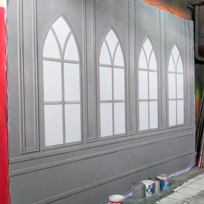 Sale Background Studio Foto Motif Jendela Abu2 Uk 4X3M