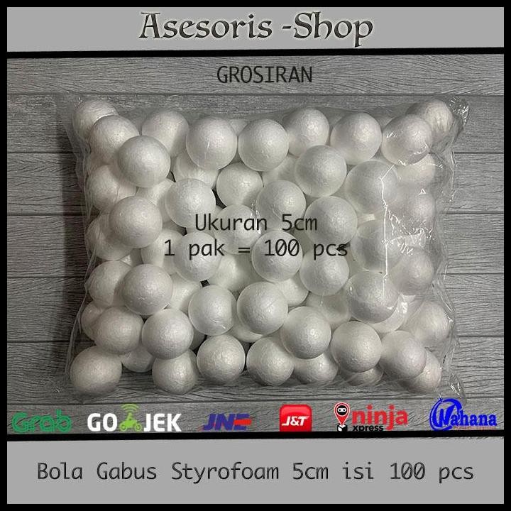 

Terlaris Bola Gabus Styrofoam Ukuran 5Cm Isi 100Pcs Good Quality