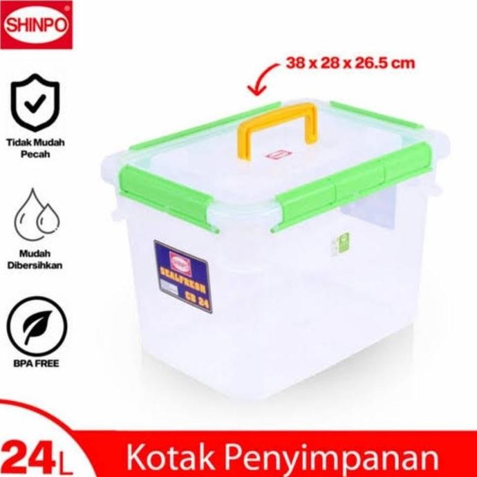 Spesial Box Container Kedap Udara 24Liter/ Box Plastik 24Liter Ada Seal Karet