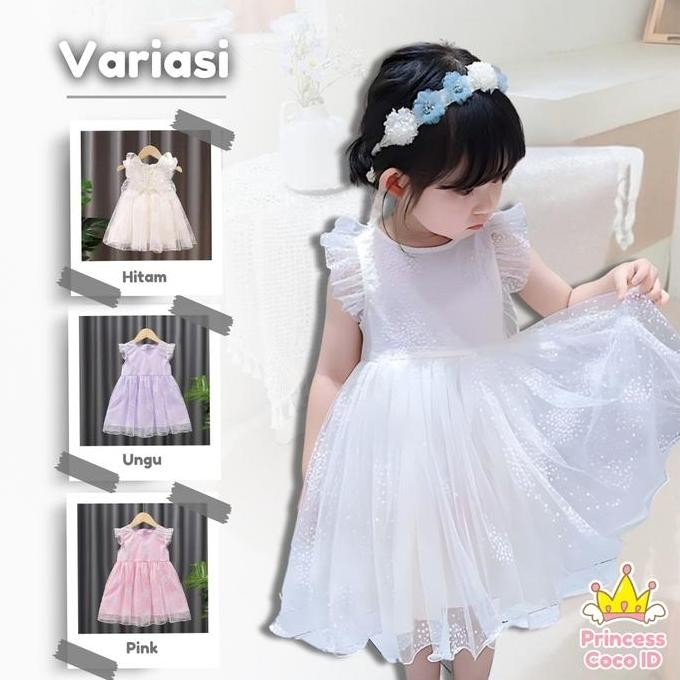 [Princesscoco.Id] 0-7 Tahun Gaun Pesta Princess Kupu-Kupu Bayi Kids Fashion Dress Butterfly Corak Bu