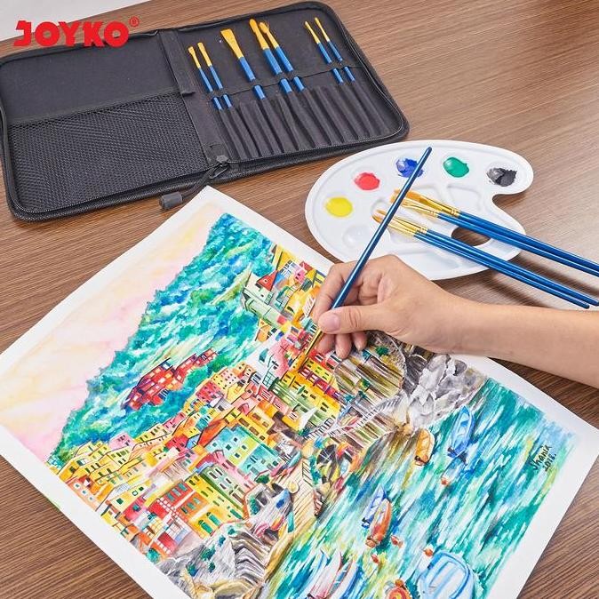 

ready !!! Joyko Brush Set + Palette / Set Kuas Lukis Cat Acrylic + Palet BRS-7