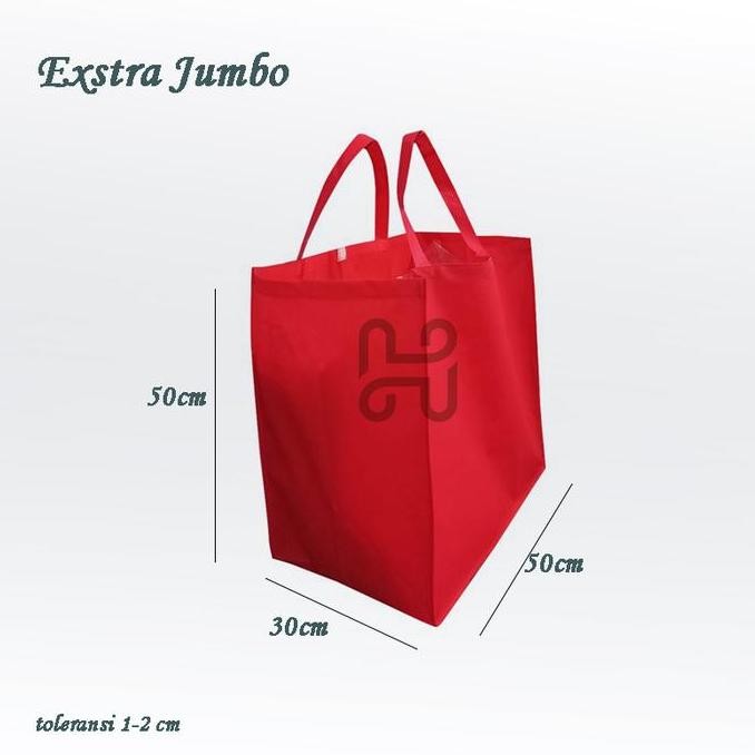 

ready Tas Kantong Belanja Spunbond Sembako Goodie Bag Extra Besar Jumbo 50x30x50 Tebal Jahit