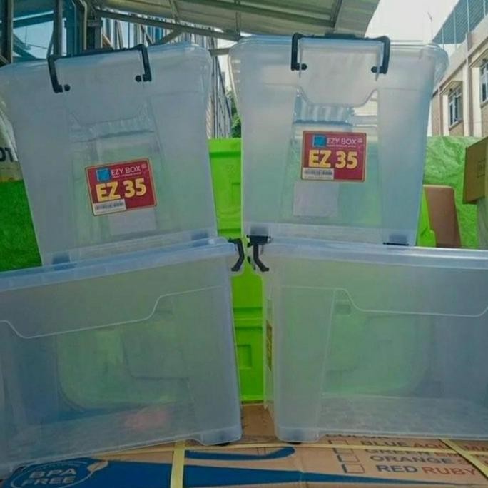 Diskon Box Container Transparan 35Liter/ Box Plastik 35Liter/ Kotak Baju