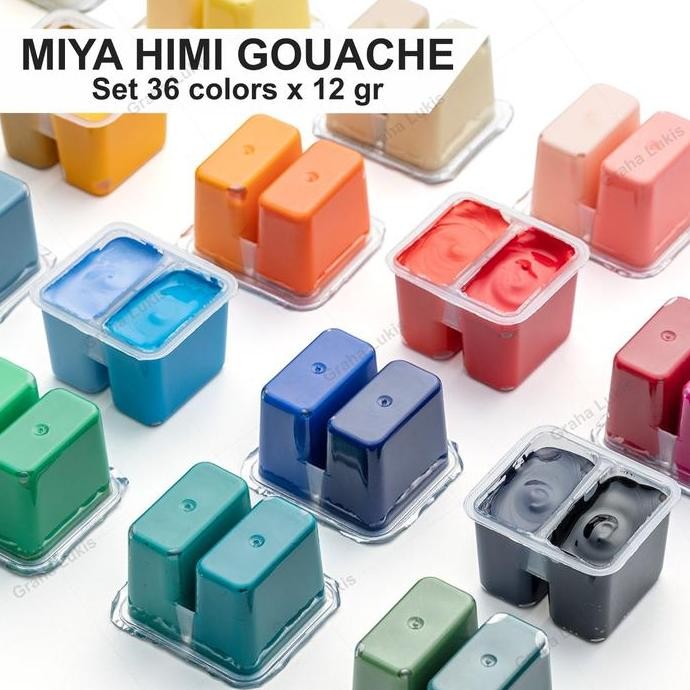 

ready !!! Miya Himi GOUACHE Paint set TWIN 36 / 48 colors x 12gr