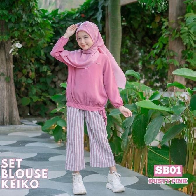 Tersedia SETELAN ANAK PEREMPUAN SET BLOUSE KEIKO USIA 5 TAHUN-DEWASA BILHIKMA Nyaman Baju Cantik Lem