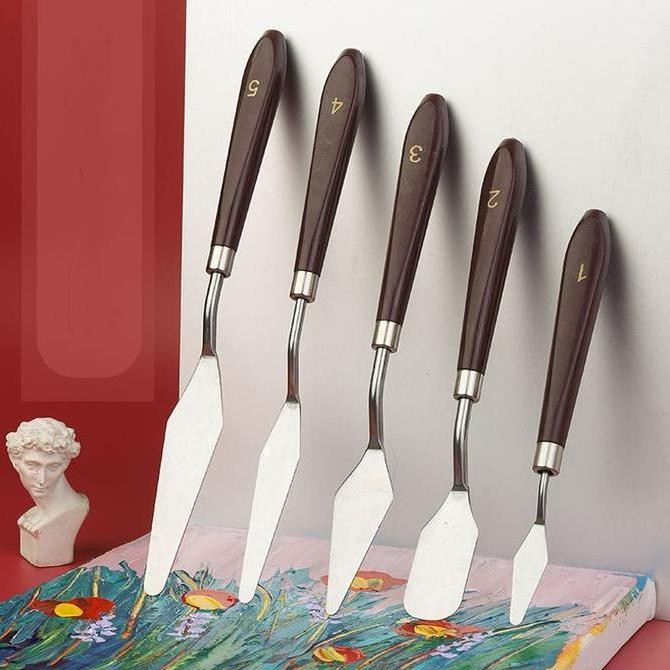

ready !!! Promosi! Set Isi 5 Spatula Lukis Painting Knife Pisau Palet Lukis