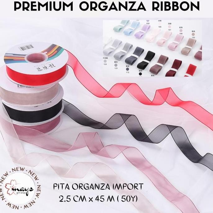 

ready [Roll] Pita Organza Lebar 2.5 cm Premium - Korean Gift Ribbon Import 25 mm - Pita Kado Meteran Lebar 2,5 cm Ecer Halus Transparan Impor - Hadiah Bucket Buket Bunga Pesta Party Florist Dekorasi Decoration Packaging Wedding Parcel Hampers