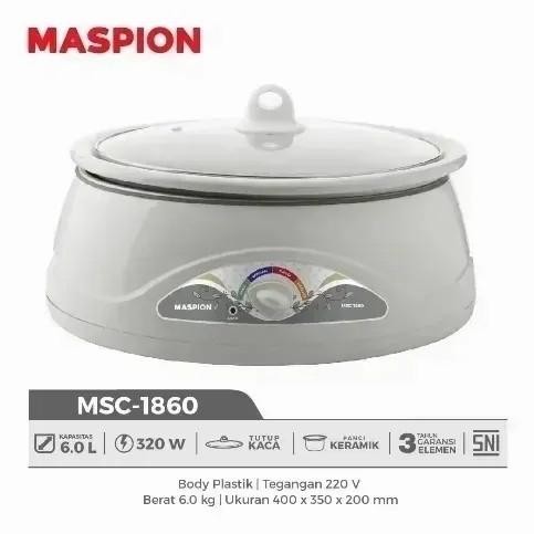 NEW Maspion MSC-1860 Slow Cooker MSC1860 MSC 1860 / Maspion Slow Cooker 6 Liter MSC 1860