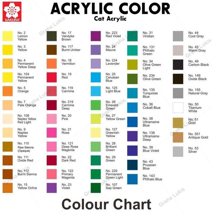 

ready !!! Sakura Acrylic 75ml - Satuan ( Tersedia 57 Warna)