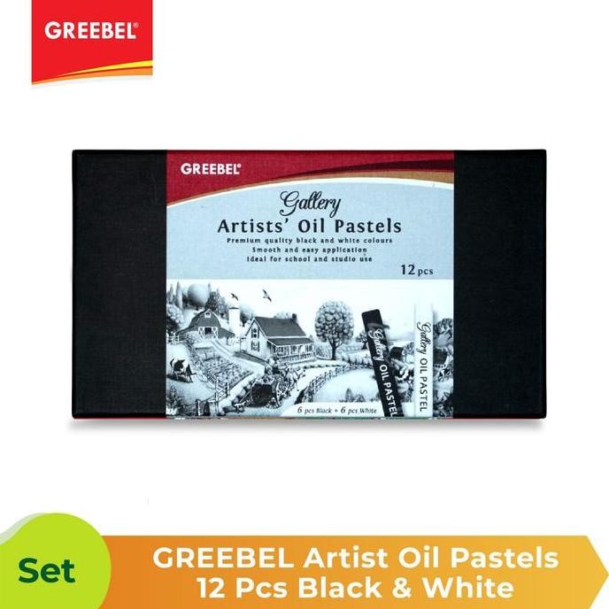 

ready !!! Greebel Artist Oil Pastel Crayon 12 pcs Black & White / Crayon Greebel
