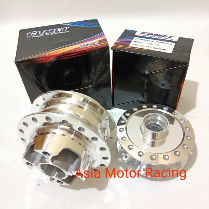 tromol supra x125 double disc depan belakang chrome merek comet crome