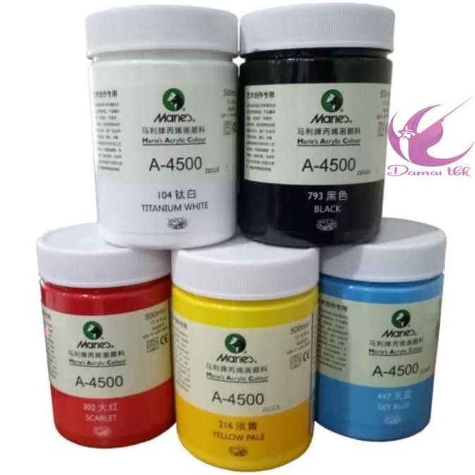 

ready !!! Maries Acrylic Paint 500ml Cat Maries Akrilik 500ml