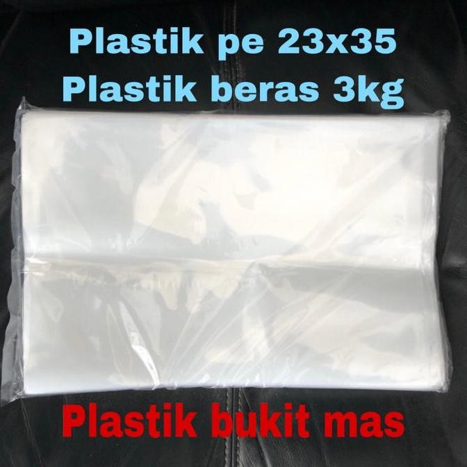 ready Plastik pe 23x35 08 kantong plastik pe beras 3kg pe bening beras 3 kg
