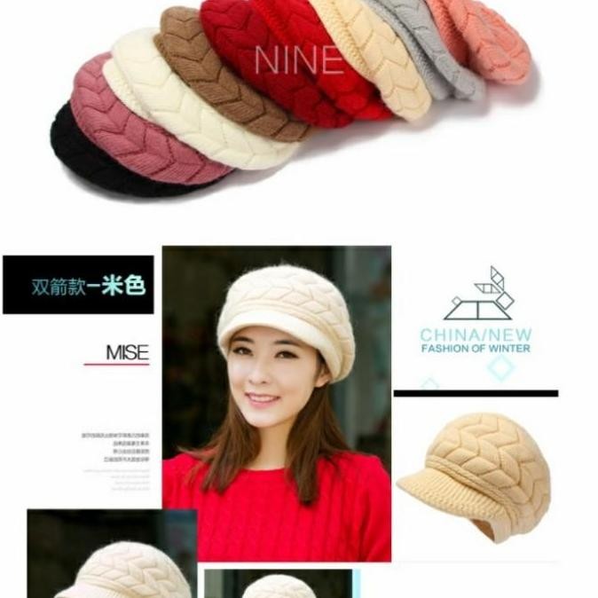 ready TOPI RAJUT KOREA TOPI HIJAB TOPI MUSIM DINGIN WANITA