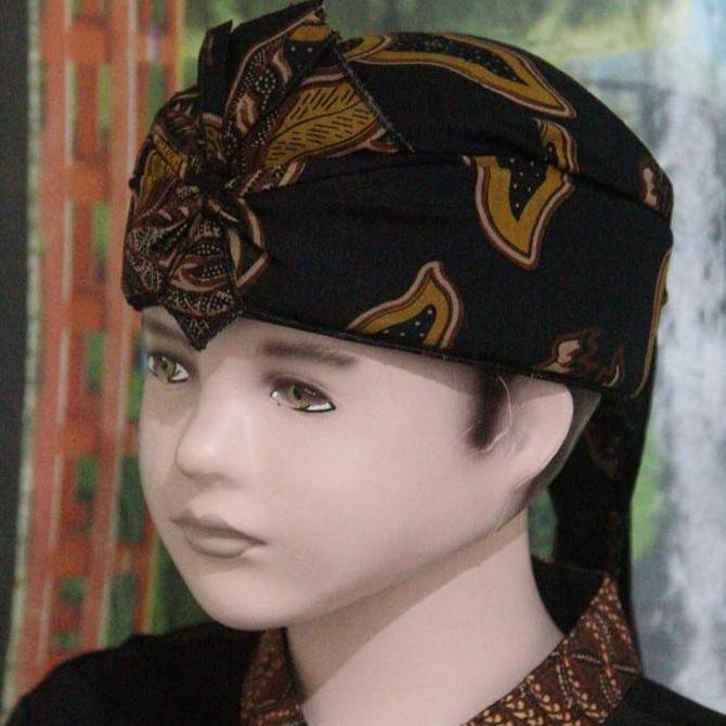 ready iket kepala blangkon TRADISIONAL sunda jawa atas tutup uk dewasa dan anak (IKET HITAM) Karet