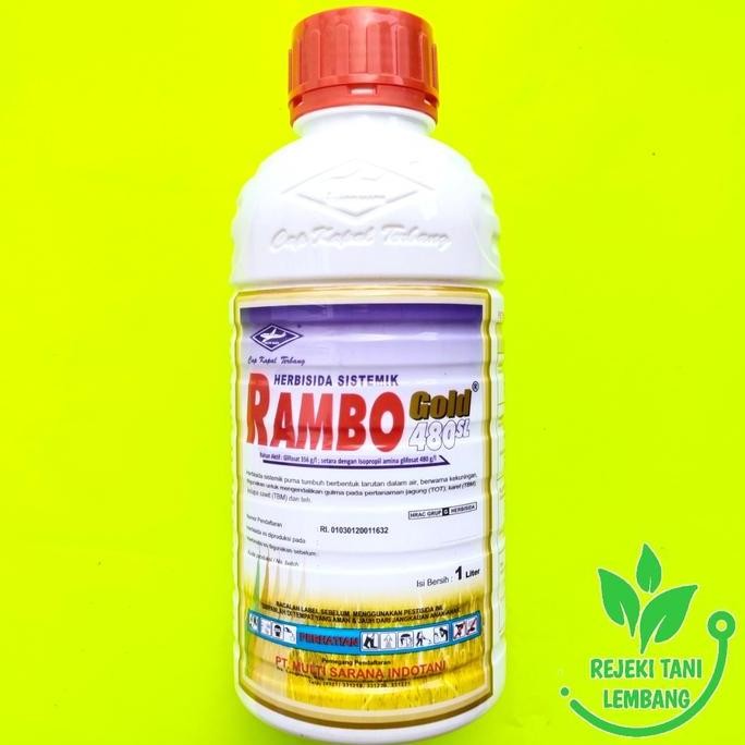 baru HERBISIDA SISTEMIK RAMBO GOLD 480 SL ISI 1 L PEMBASMI RUMPUT