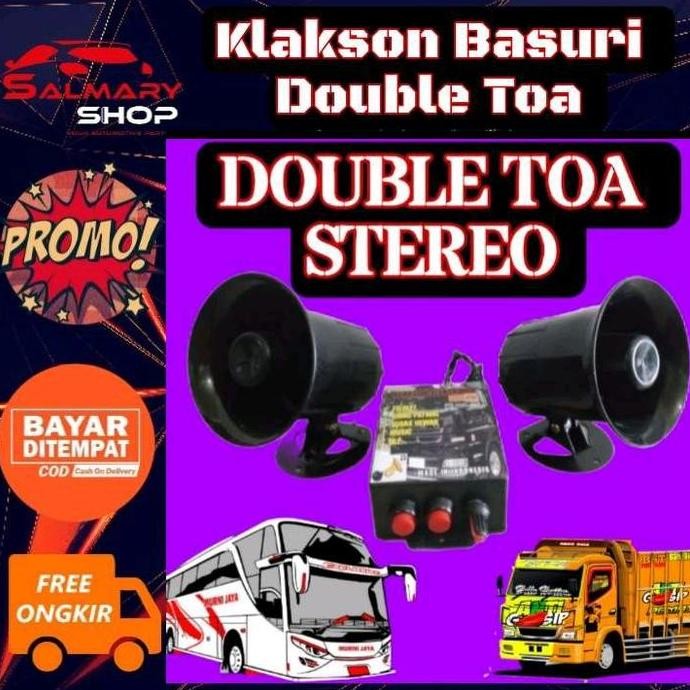 Klakson Telolet Basuri DOUBLE TOA Tinggal Pasang 24volt 24v 12 Volt 12v Bis Bus Truk Canter ELF Klak