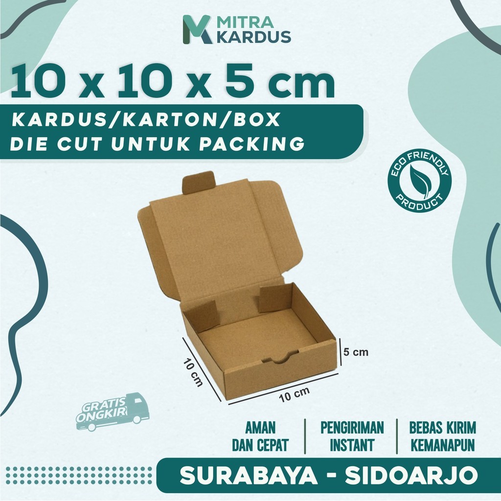 

Box Die Cut 10x10x5 | Karton Corrugated Single Wall | Box Hampers | Kardus Hampers
